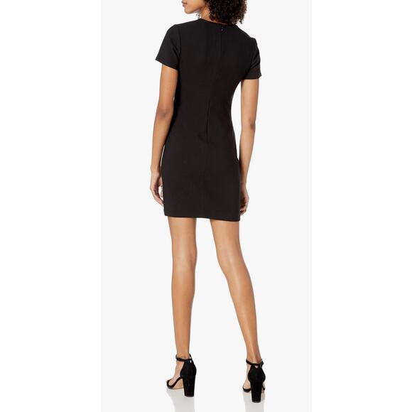 LIKELY Manhattan Mini Sheath Dress Womens 0 Black Crew Neck Short Sleeve Stretch - Picture 3 of 16